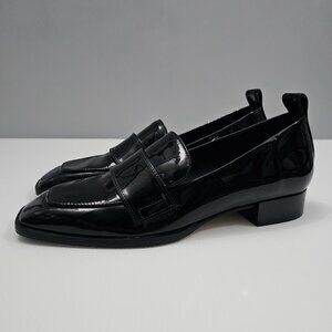 NEW Aeyde Julie Loafer EU 39.5 Black Patent Leather 30mm Heel Slip On Square Toe